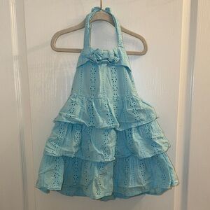 Janie and Jack Light Blue Eyelet Tiered Dress